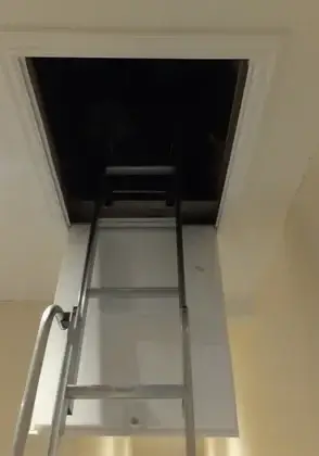 Silver metal loft ladder